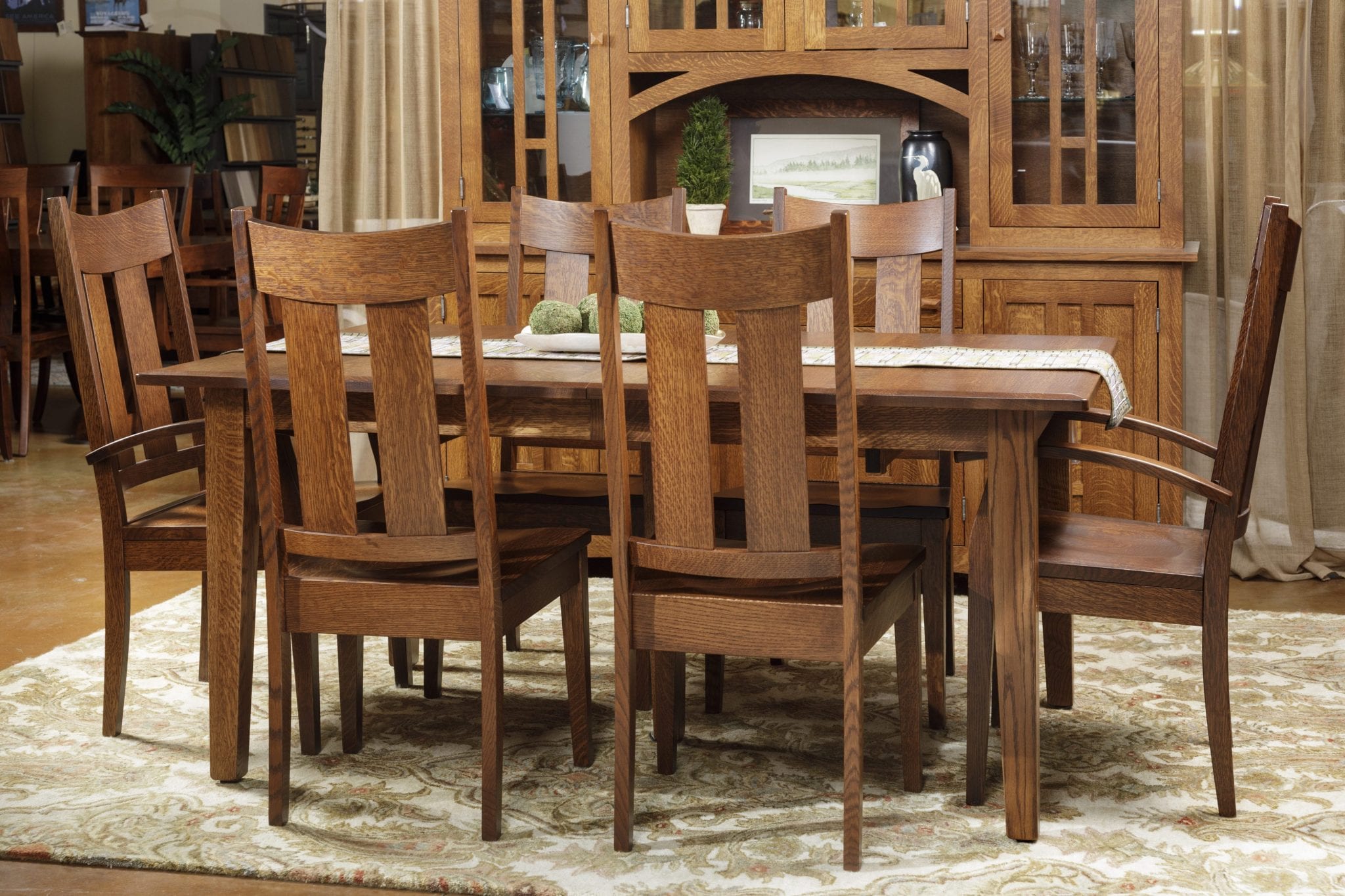 Mission Furniture The Amish Craftsman, Mission Style Oak Dining Room Chairs