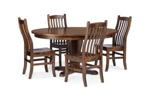 Round pedistal table with four chairs