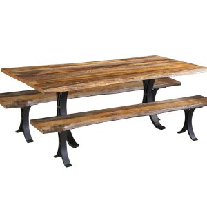 E30 Barnwood Dining Table & Bench