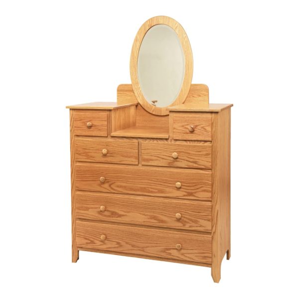 J18-S1 7-Drawer Studio Chest with Oval Mirror