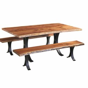 E30 Walnut Dining Table & Bench with Eclipse Legs
