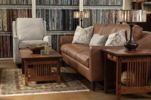 Smith Brothers Sofa + Chair + Mission Grove Occasional Tables