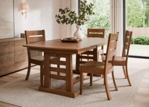 Trestle Table with Slat Base