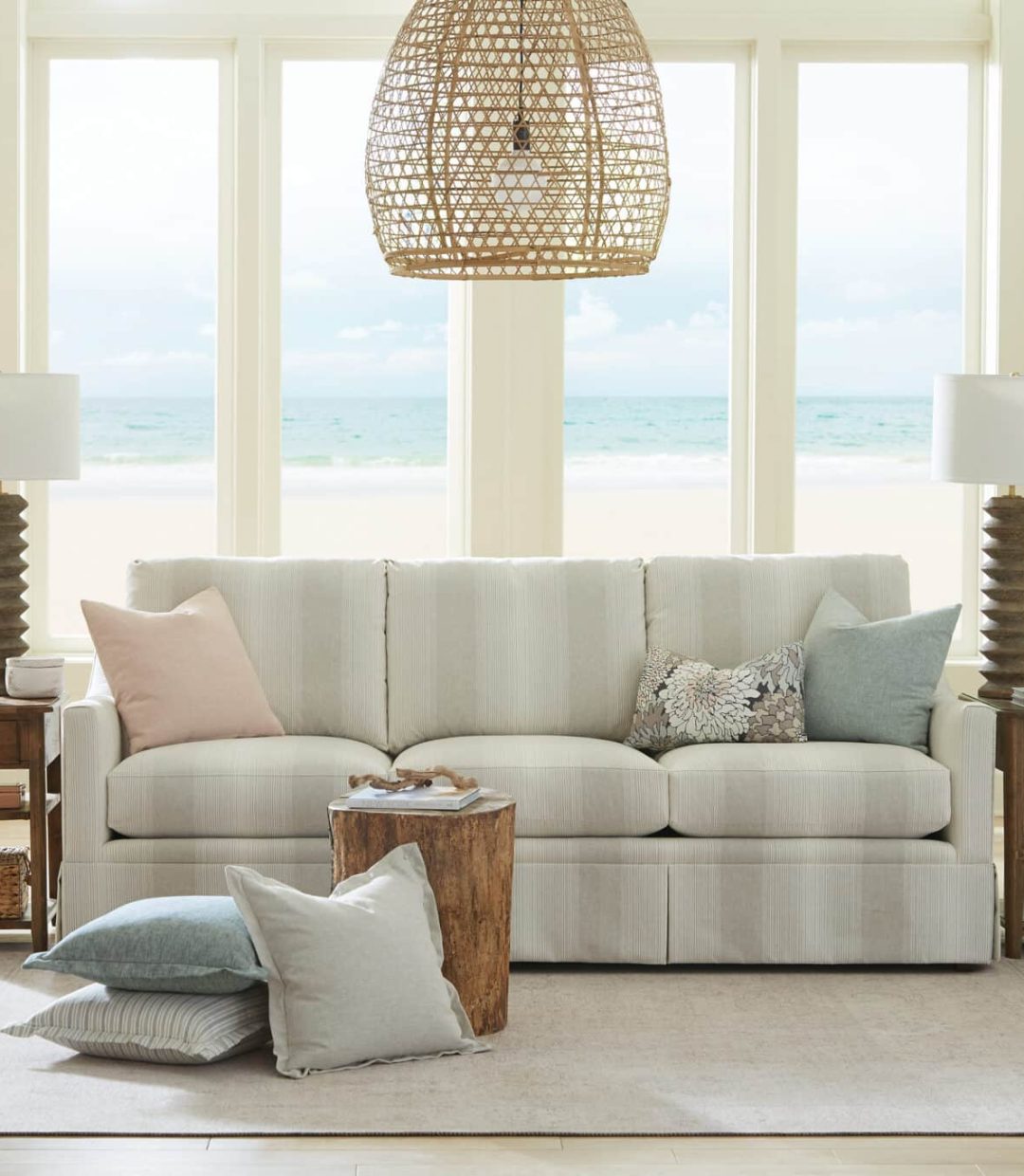 Coastal Striped Sofa