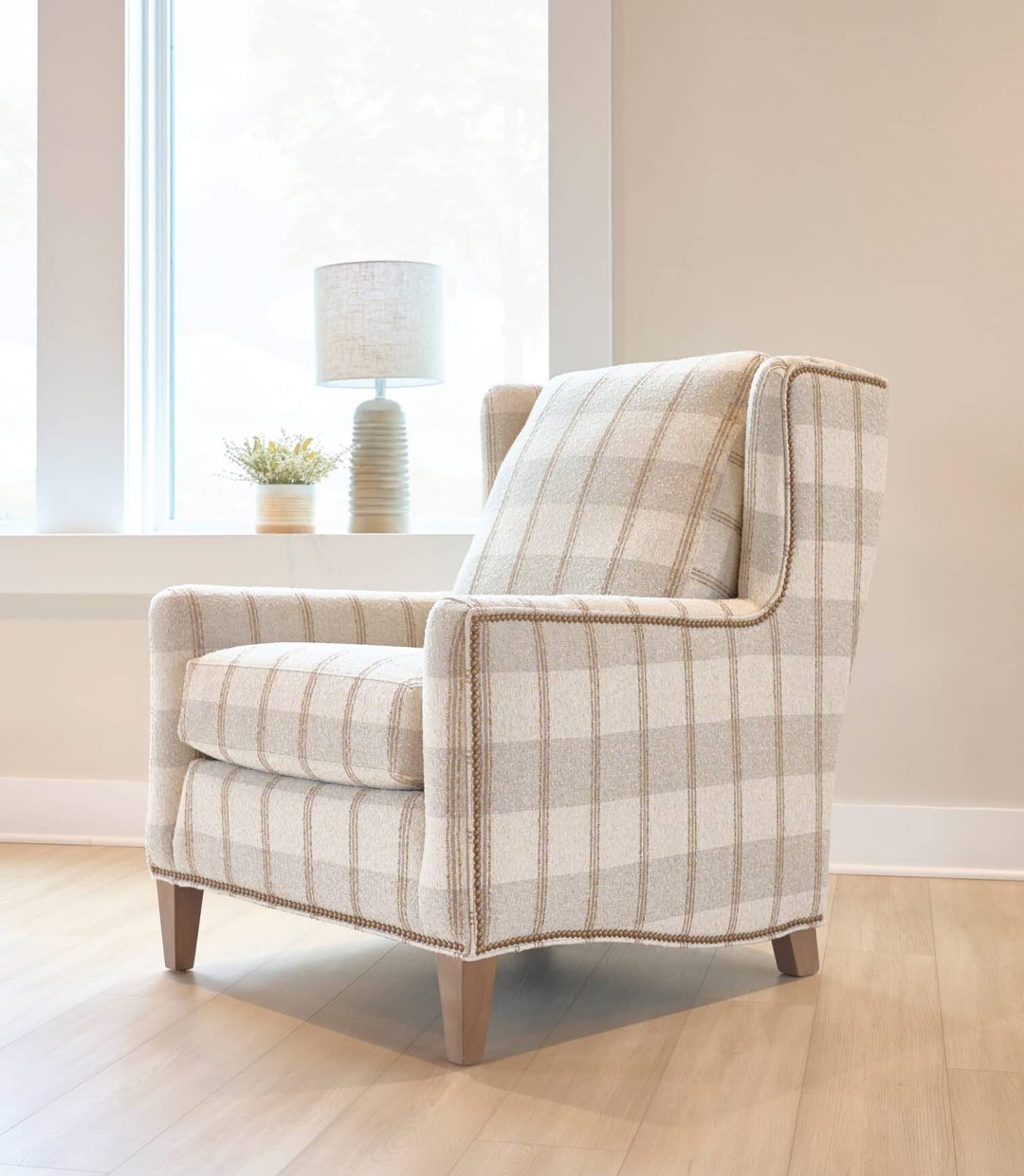 Neutral Plaid Chair