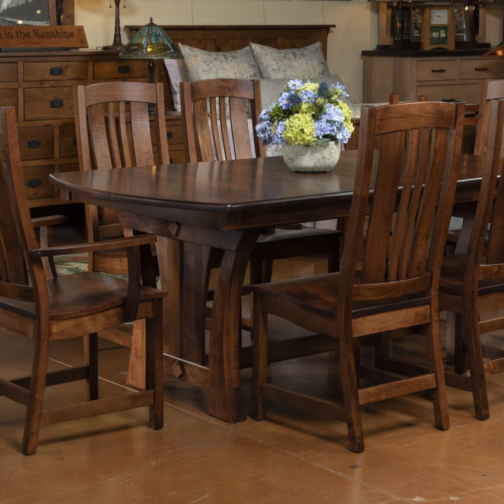 Mission Style Trestle Dining Table