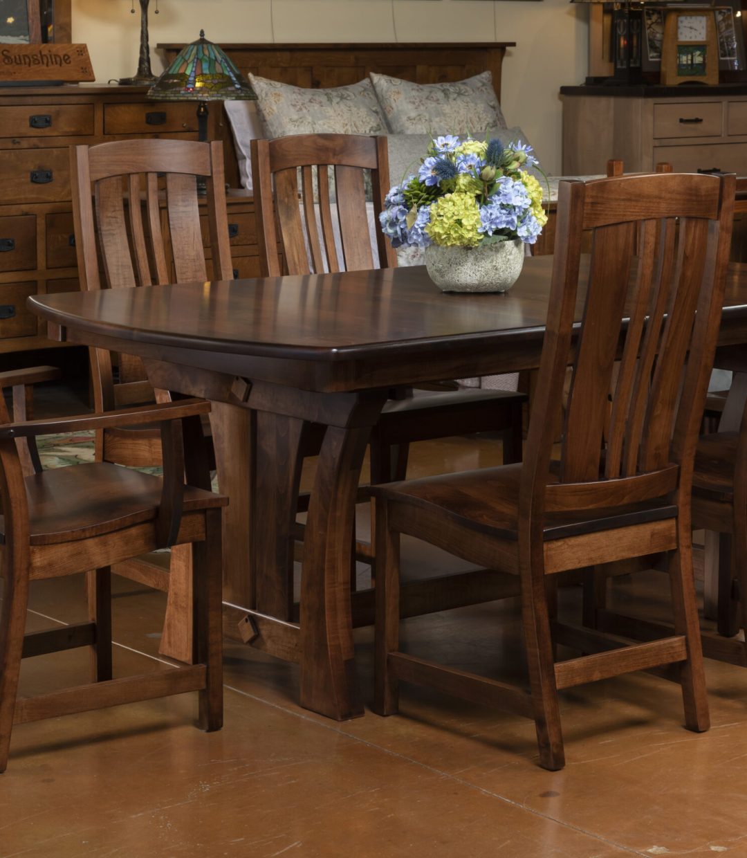 Mission Style Trestle Dining Table