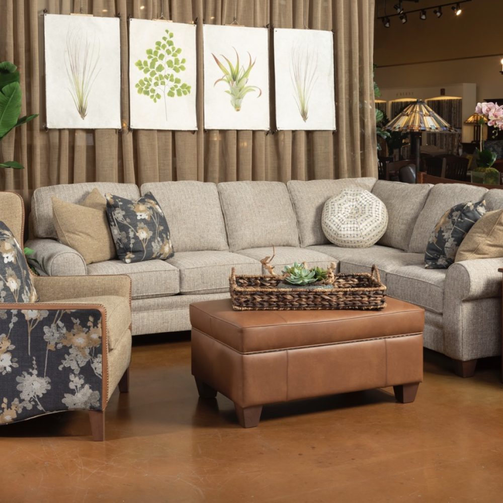 Smith Brothers Sectional + Wingback Chair