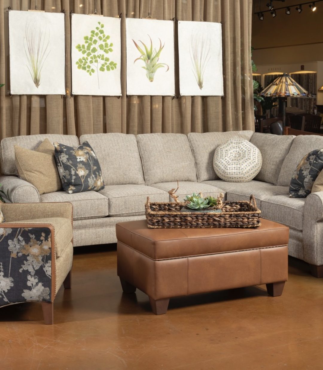 Smith Brothers Sectional + Wingback Chair
