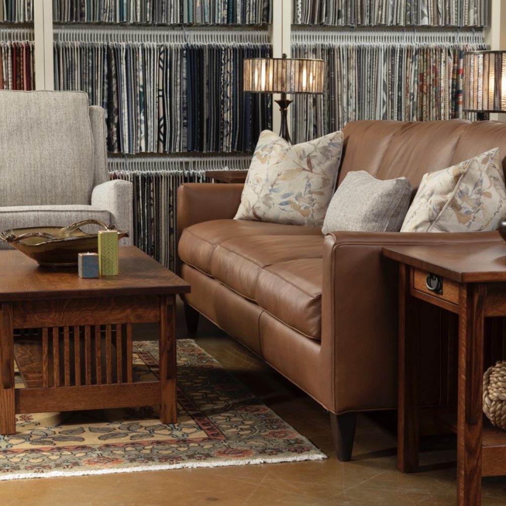 Smith Brothers Sofa + Chair + Mission Grove Occasional Tables