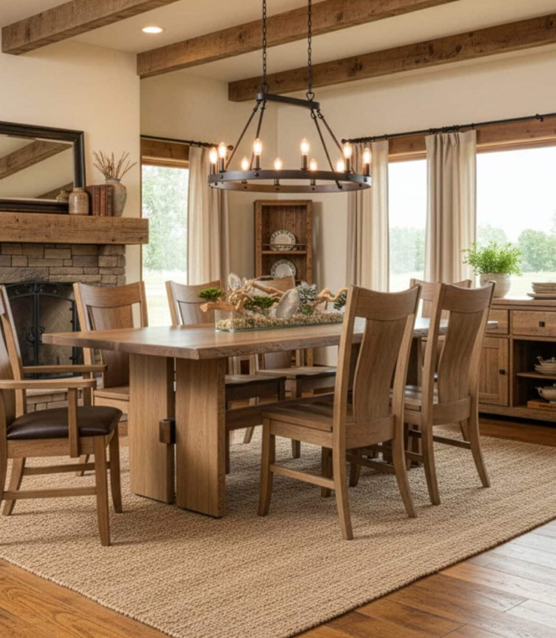 Rustic Live Edge Dining Set
