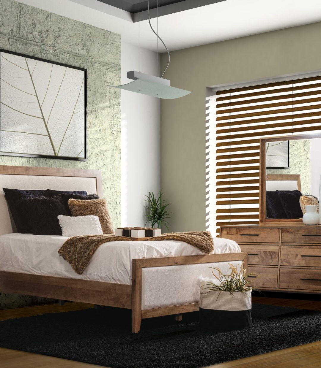 Interior fashionable living-room 3D rendering