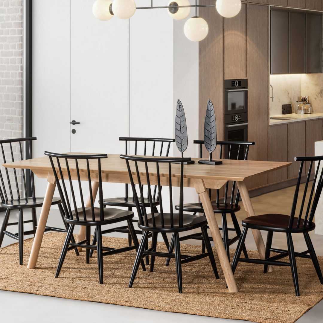 Lucas Dining Table + Broderick Dining Chairs