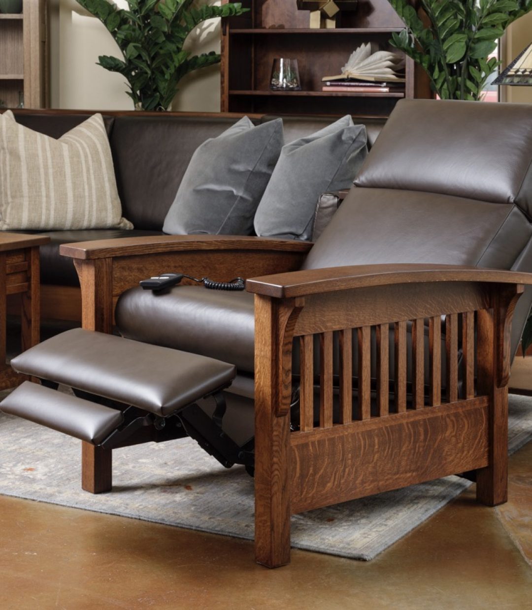 Mission Style Leather Recliner