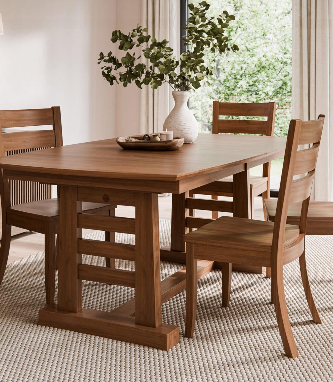 Trestle Table with Slat Base